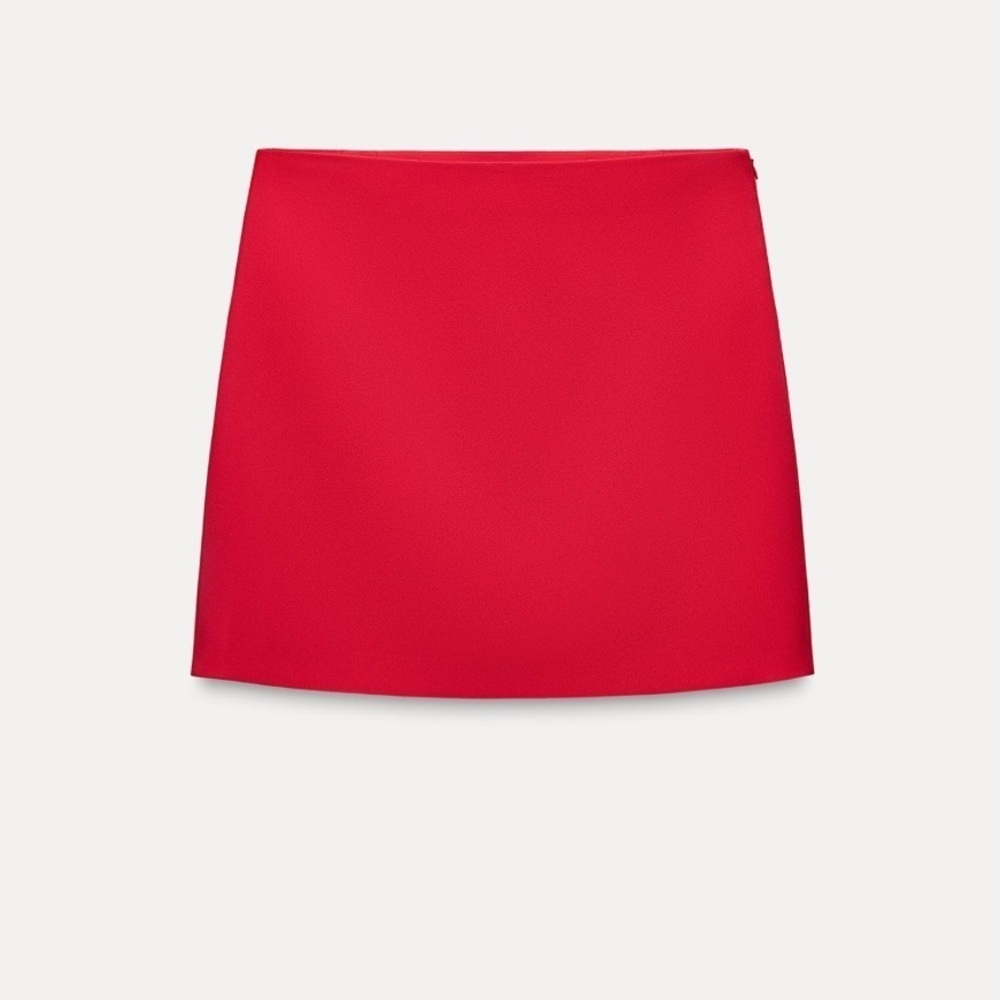 4/$20 Zara red tweed lined mini skirt- size M- NWT
